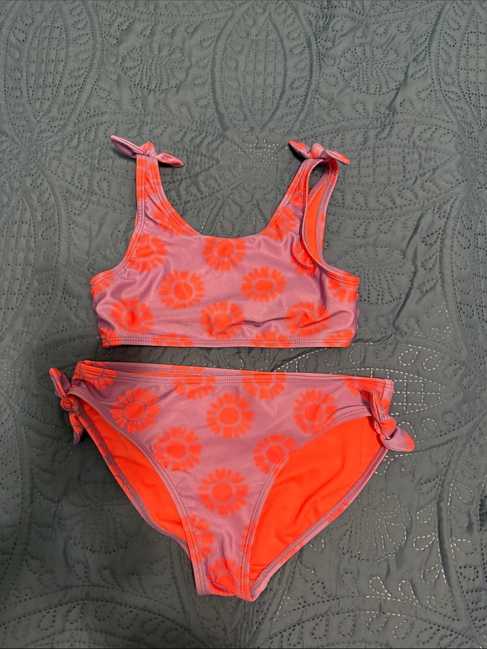 wonder nation Pink & Orange Sunflower Two-Piece Bikini